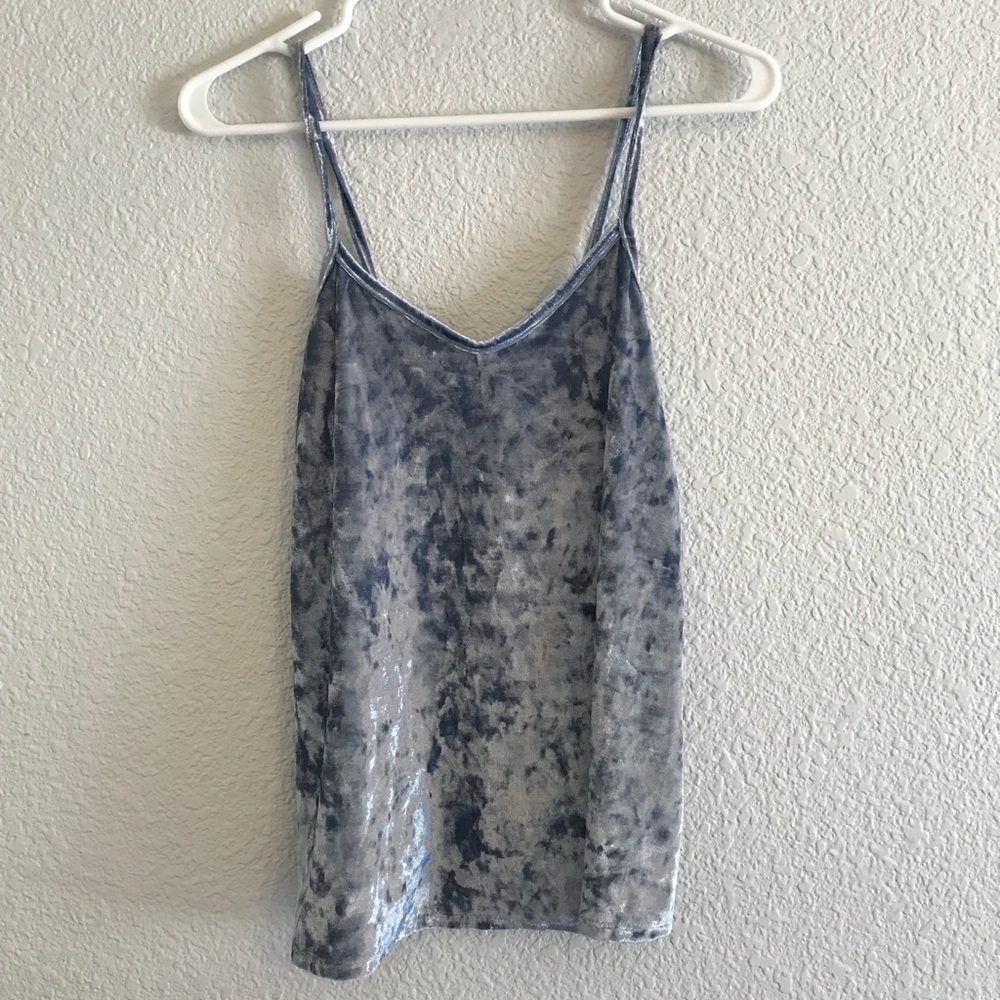 Light blue velvet tank top
